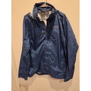 MARMOT Men’s Size XL Blue Windbreaker Raining Hoodie Lightweight Zipper Jacket